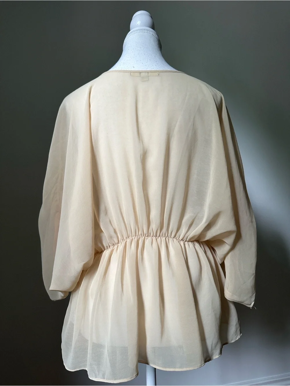 YA LOS ANGELES Silk Blend Butterfly Sleeve Boho Fairy Whimsical Blouse Large - Picture 5 of 7